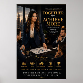 Zusammen erreichen wir mehr – Teamwork Motivation Poster