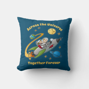 Zusammen Forever Cosmic Liebe Journey Funny Cartoo Kissen