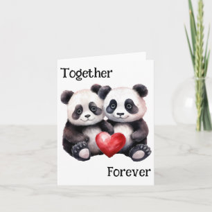 Zusammen Froever Panda Paar  Feiertagskarte