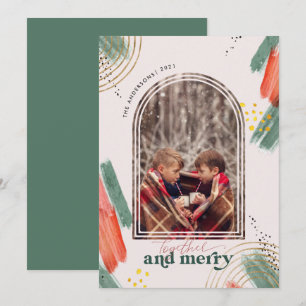 Zusammen & Fröhlich Foto Arch Moderne Weihnachte Feiertagskarte