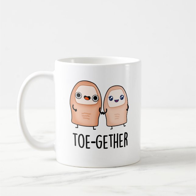 Zusammen Funny BIg Toe Pun Kaffeetasse (Links)