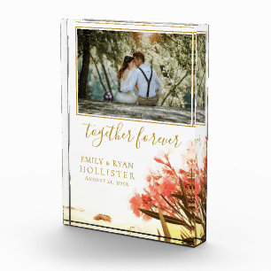 Zusammen für immer Script Oleander Floral Hochzeit Fotoblock