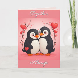 Zusammen immer Pinguin-Liebes Valentinstagskarte Feiertagskarte
