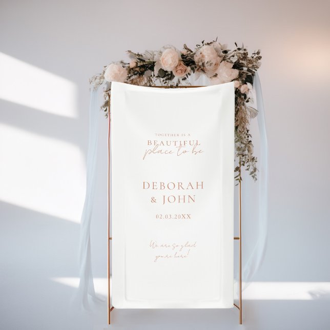 Zusammen ist ein schöner Ort zu sein! Elegant Banner (Together is a beautiful place to be! Elegant, Wedding Banner with your Name & Date.)