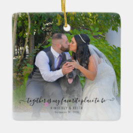 Zusammen ist mein Lieblingsort für Hochzeit Keramikornament