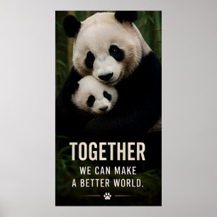 🐼 Zusammen können wir eine bessere Welt schaffen Poster