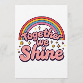 Zusammen leuchten wir – Regenbogen-Retro-Pride-Zit Einladung