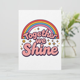 Zusammen leuchten wir – Regenbogen-Retro-Pride-Zit Einladung