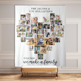 Zusammen machen wir eine FamilienheftfotoCollage Wandteppich