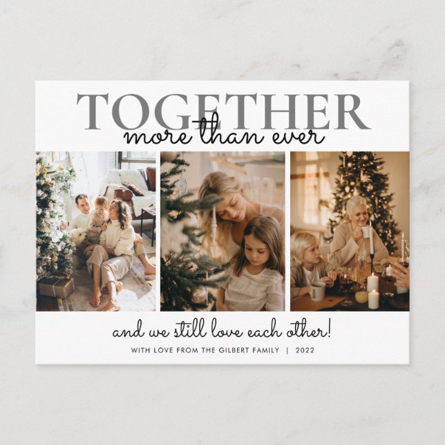 Zusammen mehr als je zuvor Foto Collage Weihnachte Postkarte (Vorderseite)