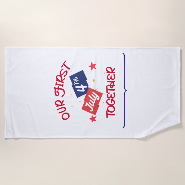 Zusammen mit unserem ersten 4. Juli - Paar Strandtuch (Vorderseite)