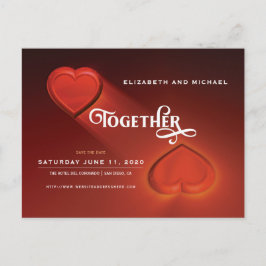 Zusammen, Save the Date, zwei Herz Postkarte