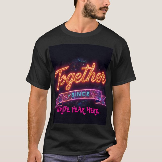 Zusammen seit [Jahr] Retro Banner Mens Tshirt (Vorderseite)