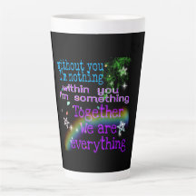 zusammen sind wir alles Latte Tasse