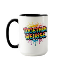 Zusammen steigen wir auf Regenbogen-Zitat-Design 