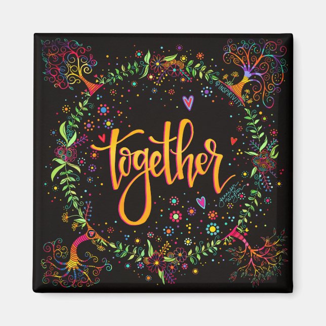 Zusammen trendy einzigartig whimsical Colorful Magnet (Vorne)