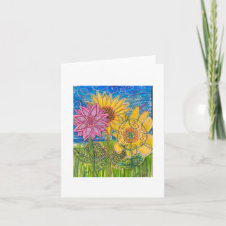 Zusammenarbeit mit Sonnenblumen Karte