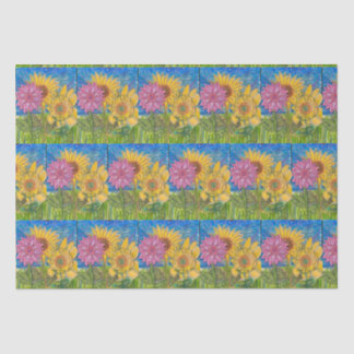 Zusammenarbeit mit Sonnenblumen Seidenpapier