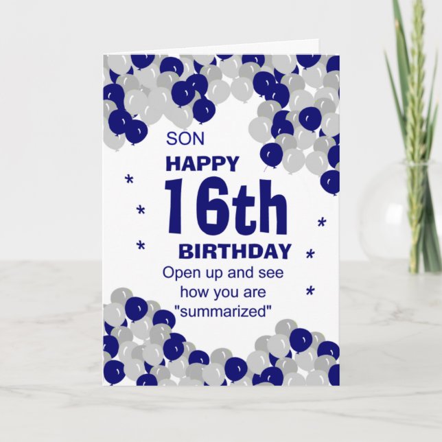 zusammenfassender Geburtstag Karte (Vorderseite)