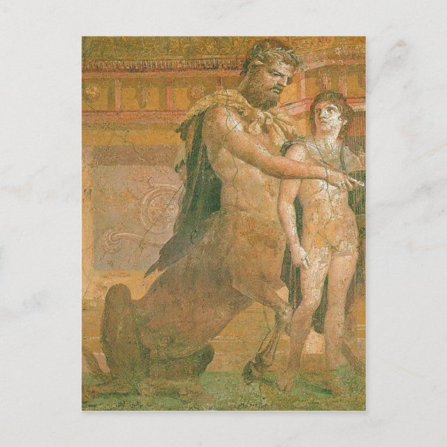 Zusammenfassendes Chiron weist jungen Achilleus Postkarte (Vorderseite)
