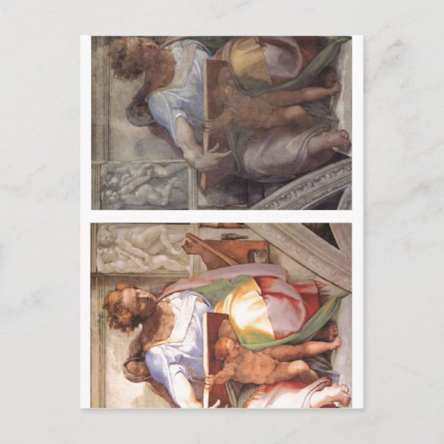 Zusammenfassung Beschreibung Sixtinische Kapelle,  Postkarte (Vorderseite)