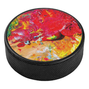 Zusammenfassung der farbenfrohen Künstlermappe Eishockey Puck
