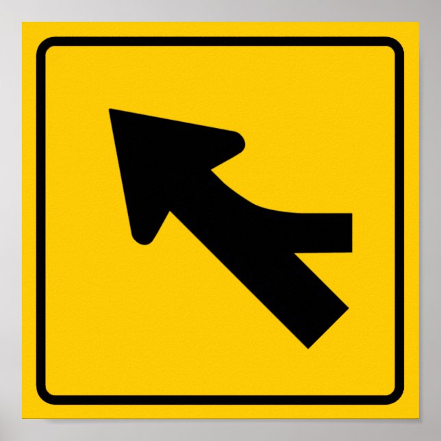 Zusammenführen des Verkehrswegszeichens (rechts) Poster (Vorne)