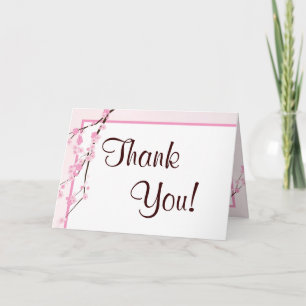 Zusammengefaltete Dankeskarten Rosa Kirschblüten Dankeskarte