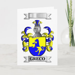 Zusammengefaltete Weihnachtskarte Greco Nachname u Feiertagskarte