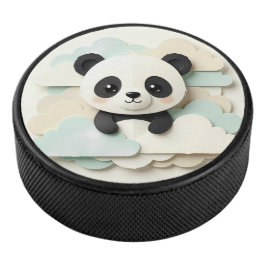 Zusammengefalteter Baby-Panda | Süße Origami Eishockey Puck
