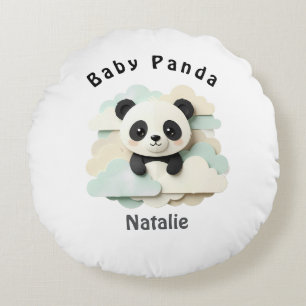 Zusammengefalteter Baby-Panda Süße Origami Rundes Kissen