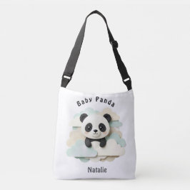Zusammengefalteter Baby-Panda | Süße Origami Tragetaschen Mit Langen Trägern