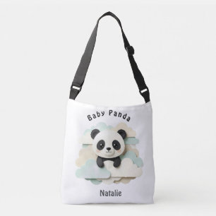 Zusammengefalteter Baby-Panda Süße Origami Tragetaschen Mit Langen Trägern
