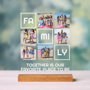 Zusammengefasst 6 Fotos und Personalisierter Text Acrylschild