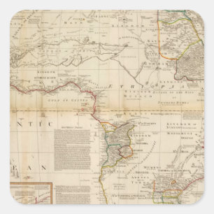 Zusammengesetzte Afrika-Handfarbige Karte Quadratischer Aufkleber