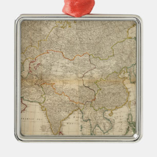 Zusammengesetzte Asien-Handfarbige Karte Ornament Aus Metall