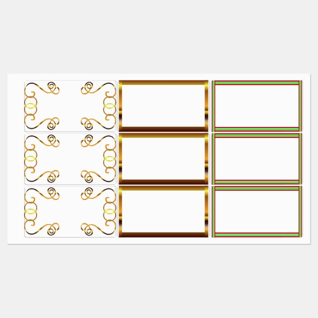 Zusammengesetzte Etiketten (Blatt)