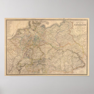 Zusammengesetzte Karte von Deutschland Poster
