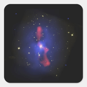 Zusammengesetztes Bild einer Galaxiegruppe Quadratischer Aufkleber