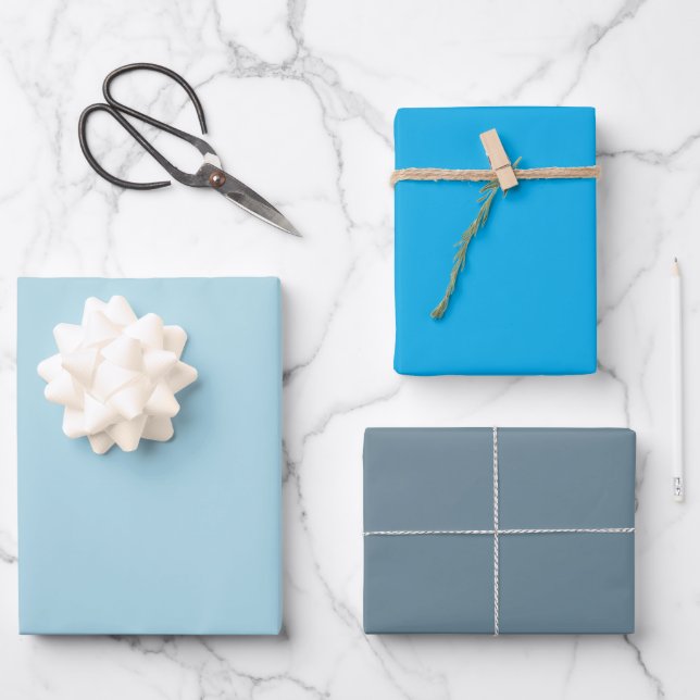 Zusammengesetztes blaues Umschlagpapier - Flachbla Geschenkpapier Set (Vorderseite)