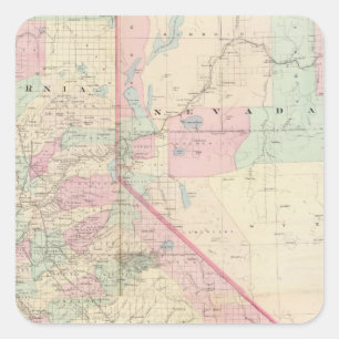 Zusammengesetztes Calif, Nevada Quadratischer Aufkleber