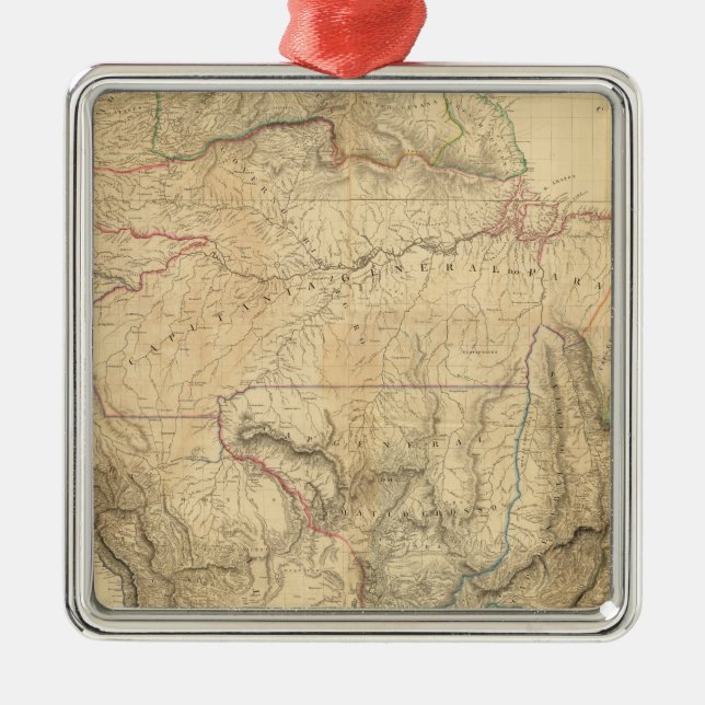 Zusammengesetztes Südamerika 4 Silbernes Ornament (Vorne)