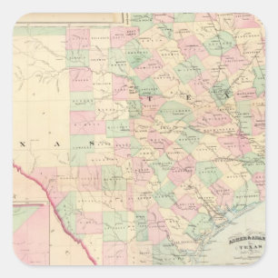 Zusammengesetztes Texas Quadratischer Aufkleber