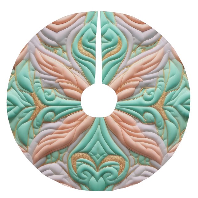 Zusammengestelltes abstraktes Design Polyester Weihnachtsbaumdecke (Vorderseite)