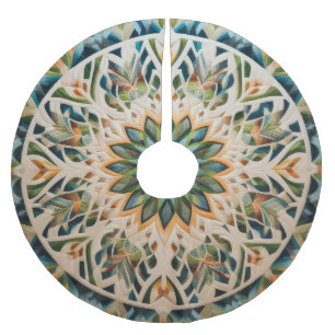 Zusammengestelltes abstraktes Design Polyester Weihnachtsbaumdecke