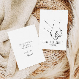 Zusammenhalten der Hände seit dem Jubiläum Karte