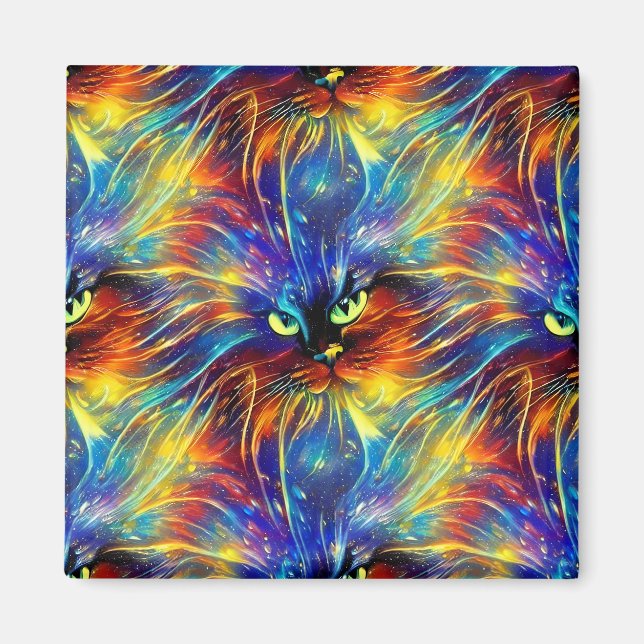 Zusammenhaltiges Abstraktes Exquisite Katzensplitt Magnet (Vorne)