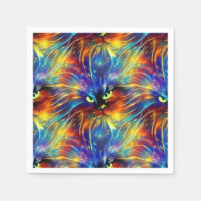 Zusammenhaltiges Abstraktes Exquisite Katzensplitt Serviette (Vorderseite)