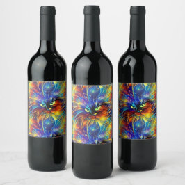 Zusammenhaltiges Abstraktes Exquisite Katzensplitt Weinetikett