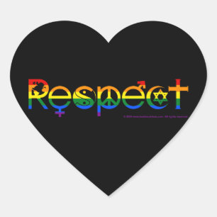 Zusammenleben mit Respekt Gay Pride Herz-Aufkleber